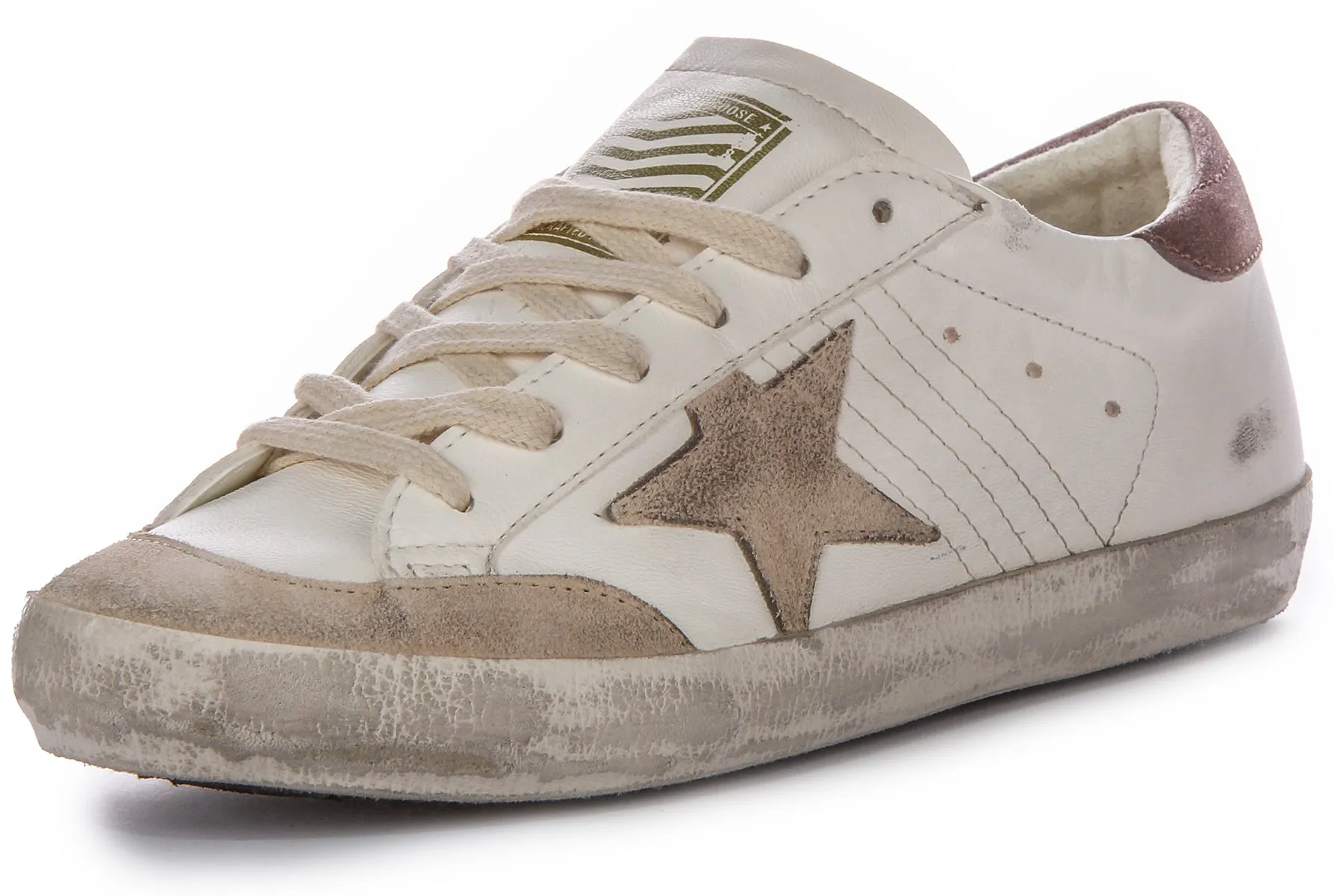 Golden Goose Super Star Pens In White Beige For Women Shoes Golden Goose