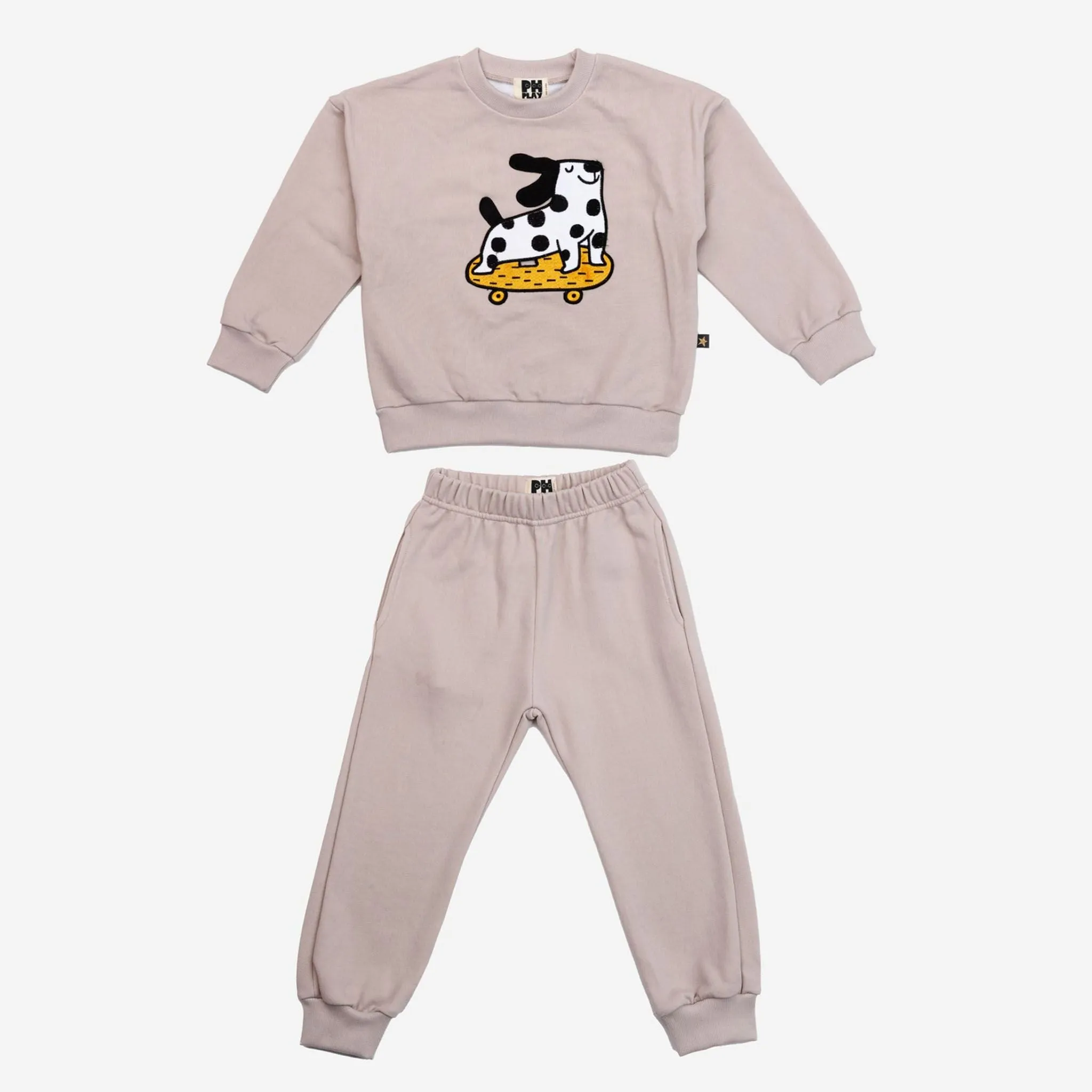 >Petite Hailey Kids Winston Dog Sweatshirts Set - Beige