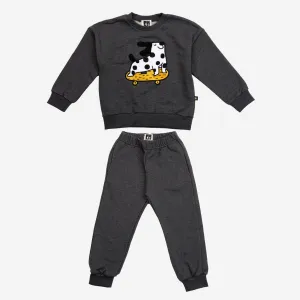 >Petite Hailey Kids Winston Dog Sweatshirts Set - Charcoal