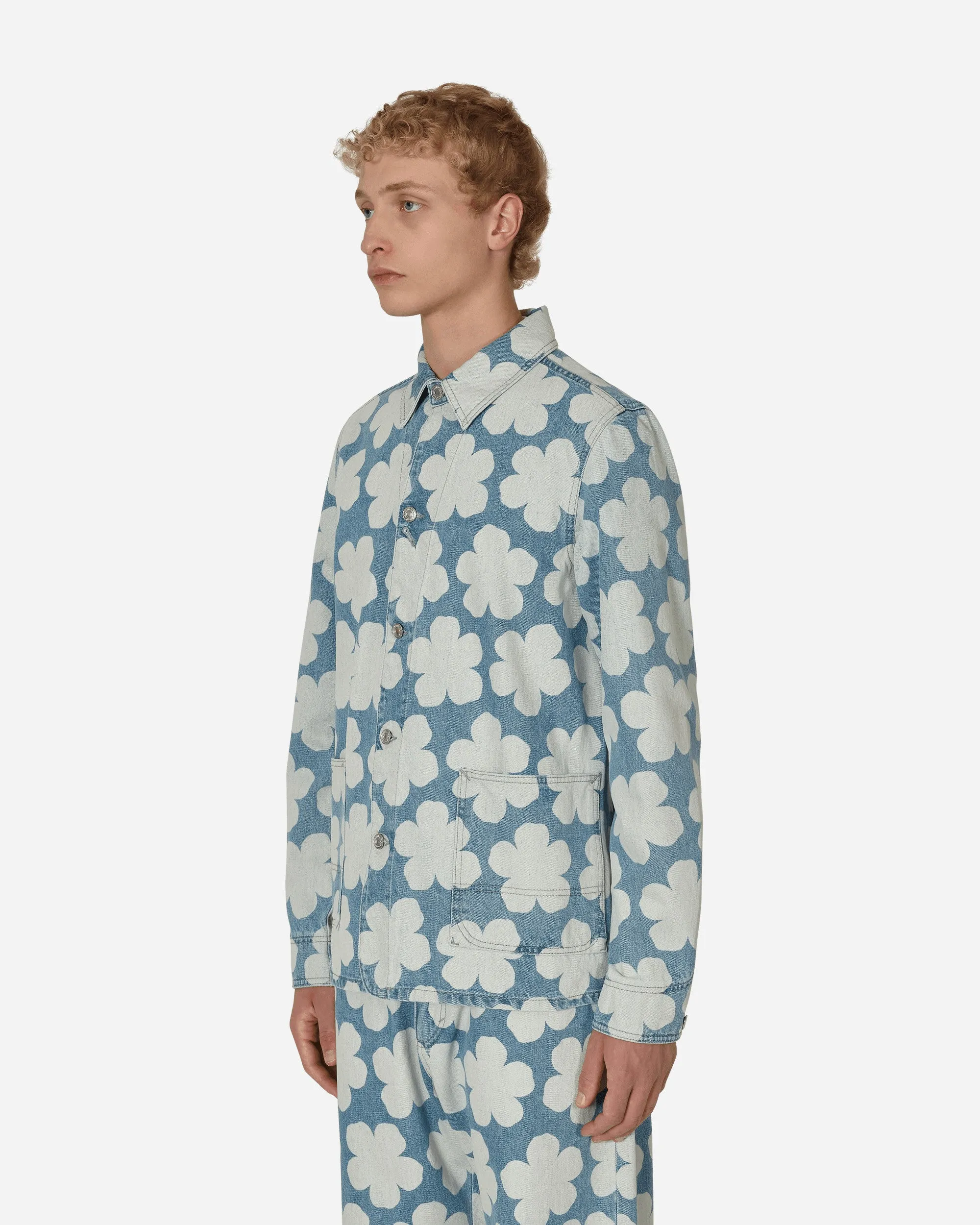 Hana Dots Denim Workwear Jacket Blue