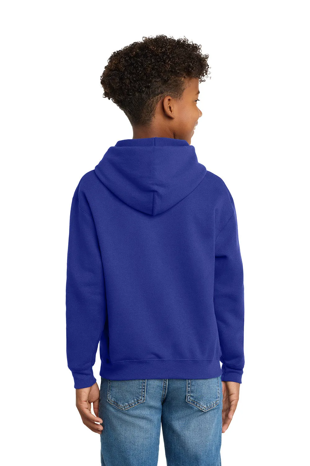 Hanes Youth EcoSmart Print Pro XP Pill Resistant Hooded Sweatshirt Hoodie w/ Pouch Pocket - Deep Royal Blue