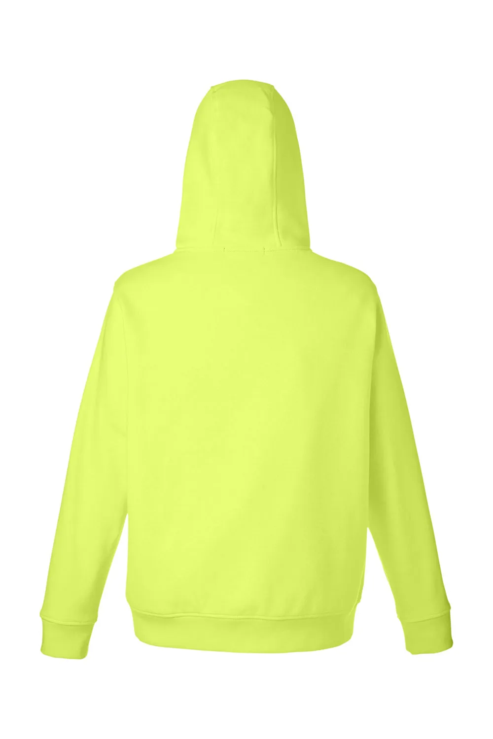 Harriton Mens Climabloc Water Resistant Full Zip Hooded Sweatshirt Hoodie w/ Pockets - Safety Yellow