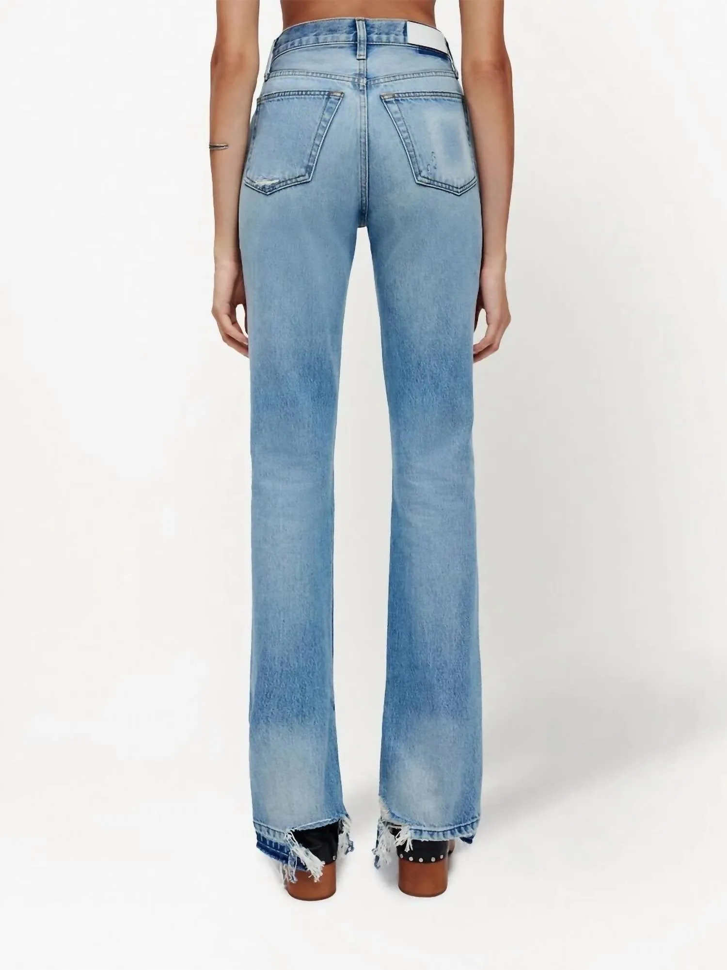 Hi Rise Slit Boot Jean In Opal Indigo