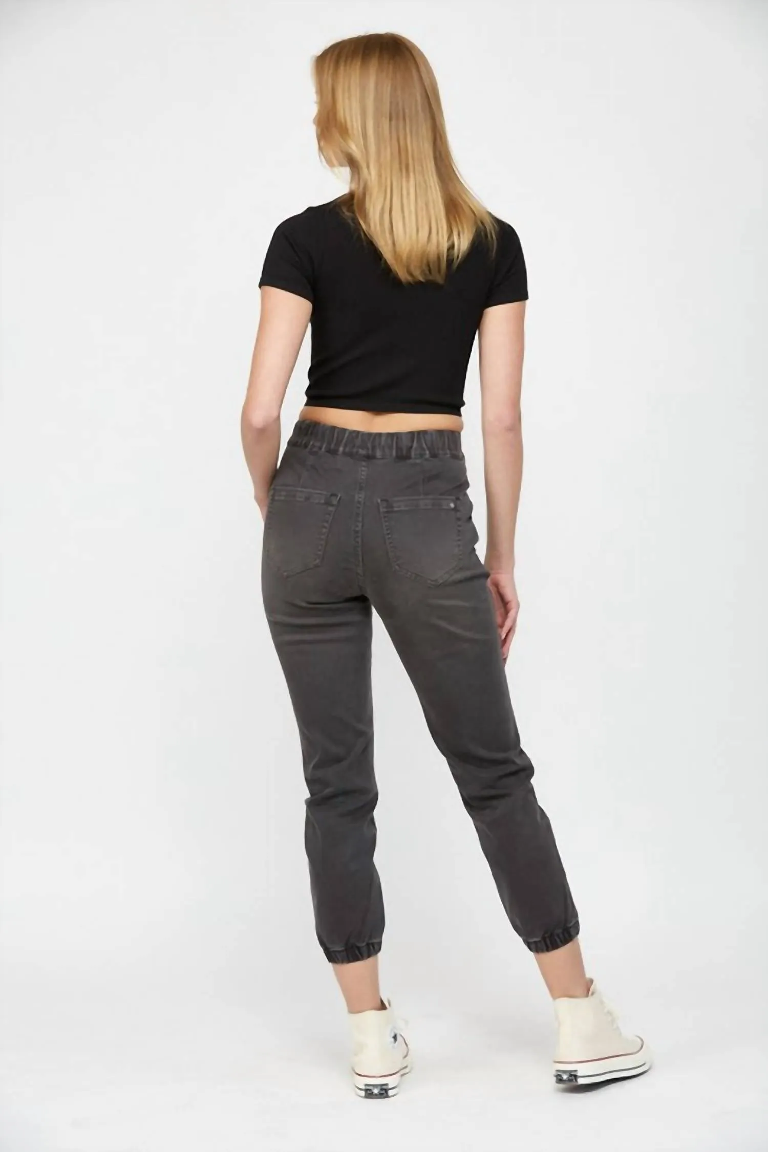 High Rise Jogger Crop Jean In Pickle