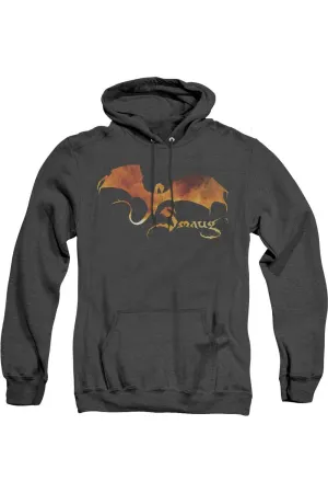 Hobbit Smaug On Fire Adult Heather Hoodie / Hooded Sweatshirt