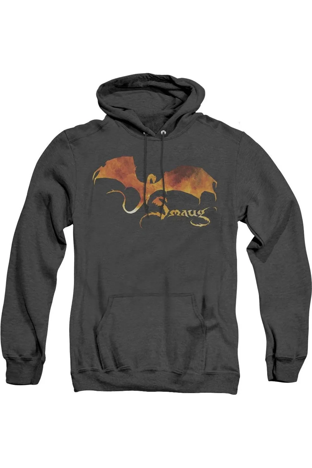 Hobbit Smaug On Fire Adult Heather Hoodie / Hooded Sweatshirt
