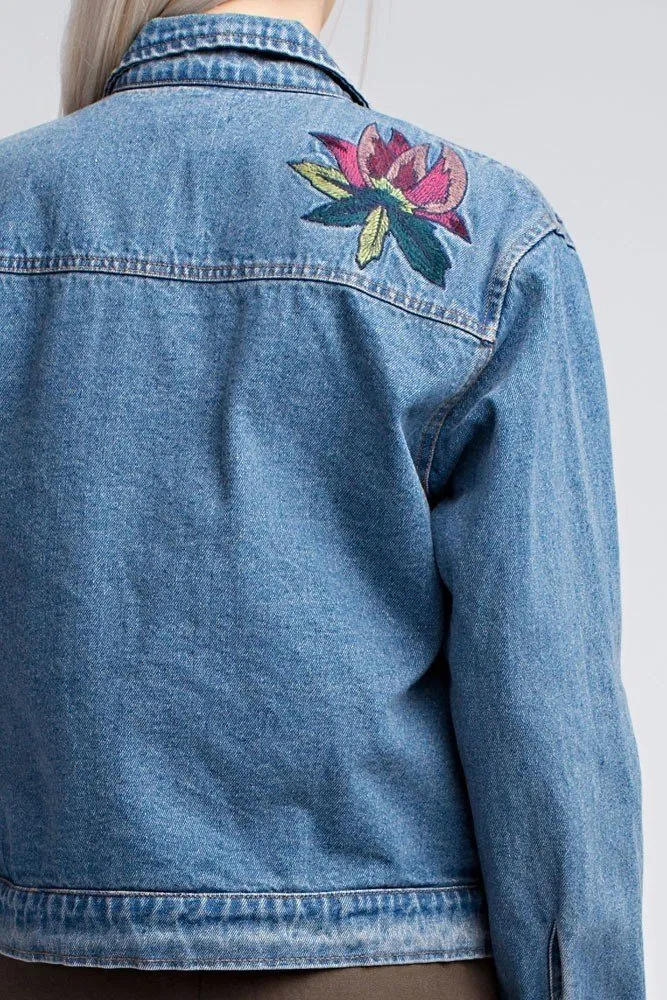 Honey Punch Embroidered Denim Jacket AT0048