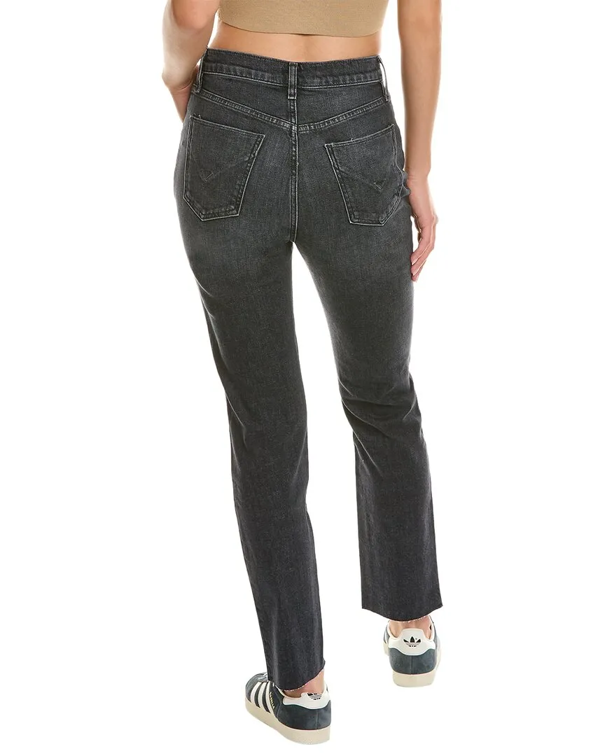 HUDSON Jeans Holly Washed Black High-Rise Straight Jean