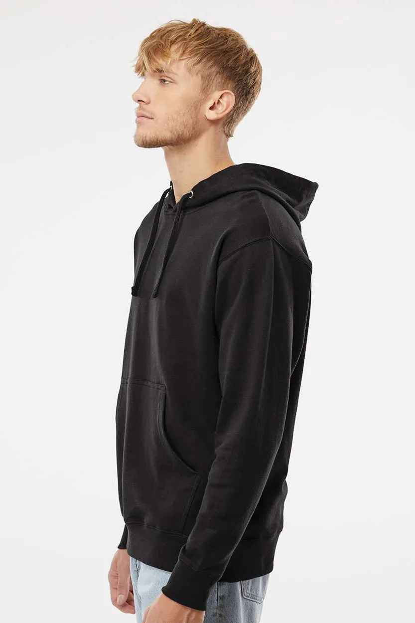 Independent Trading Company Mens Hooded Sweatshirt Hoodie w/ Pouch Pocket - Black