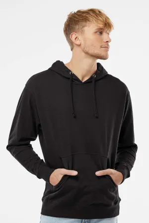 Independent Trading Company Mens Hooded Sweatshirt Hoodie w/ Pouch Pocket - Black