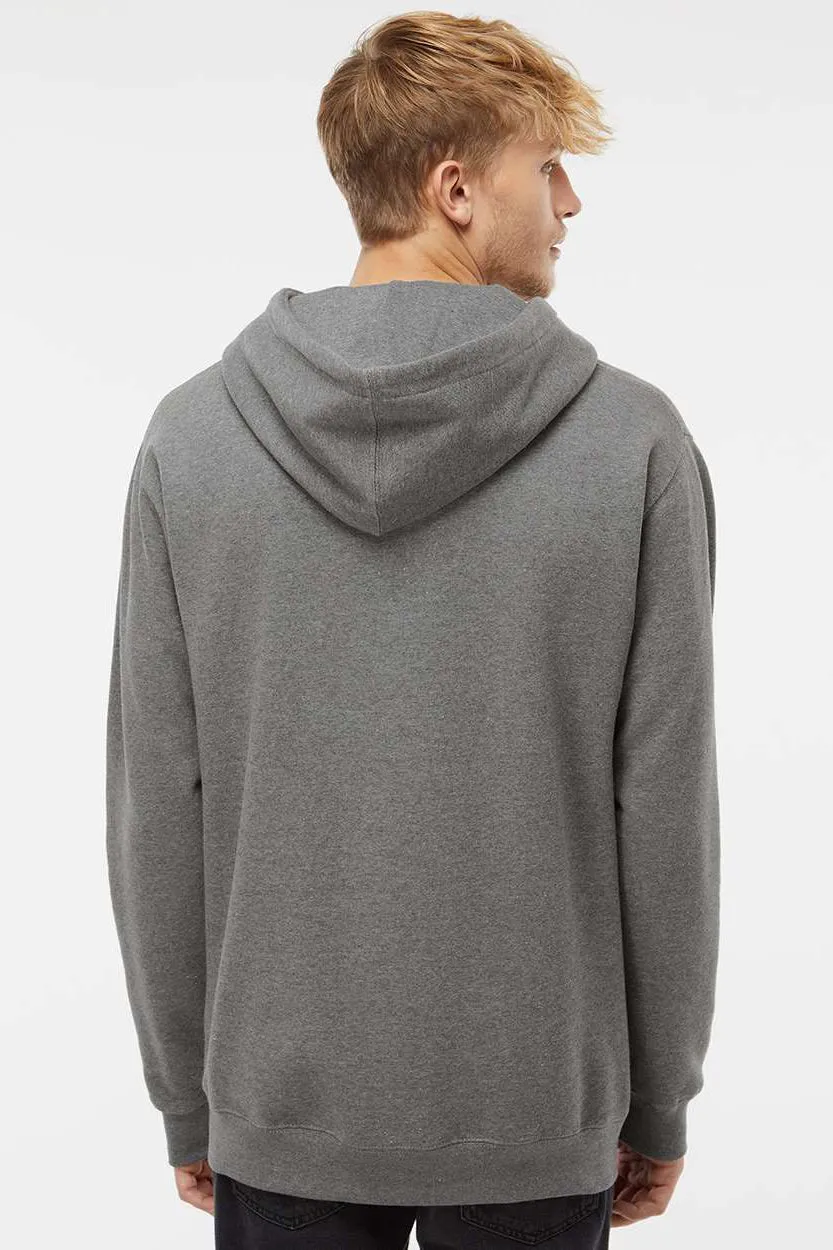Independent Trading Company Mens Hooded Sweatshirt Hoodie w/ Pouch Pocket - Heather Gunmetal Grey