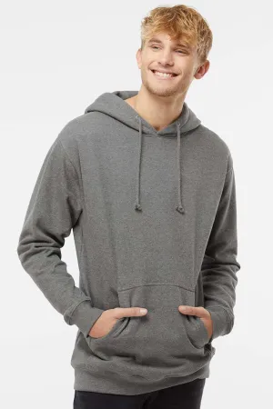 Independent Trading Company Mens Hooded Sweatshirt Hoodie w/ Pouch Pocket - Heather Gunmetal Grey