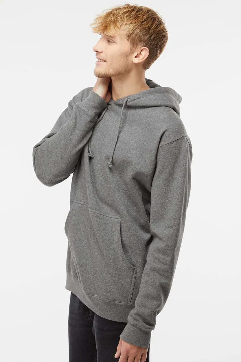 Independent Trading Company Mens Hooded Sweatshirt Hoodie w/ Pouch Pocket - Heather Gunmetal Grey
