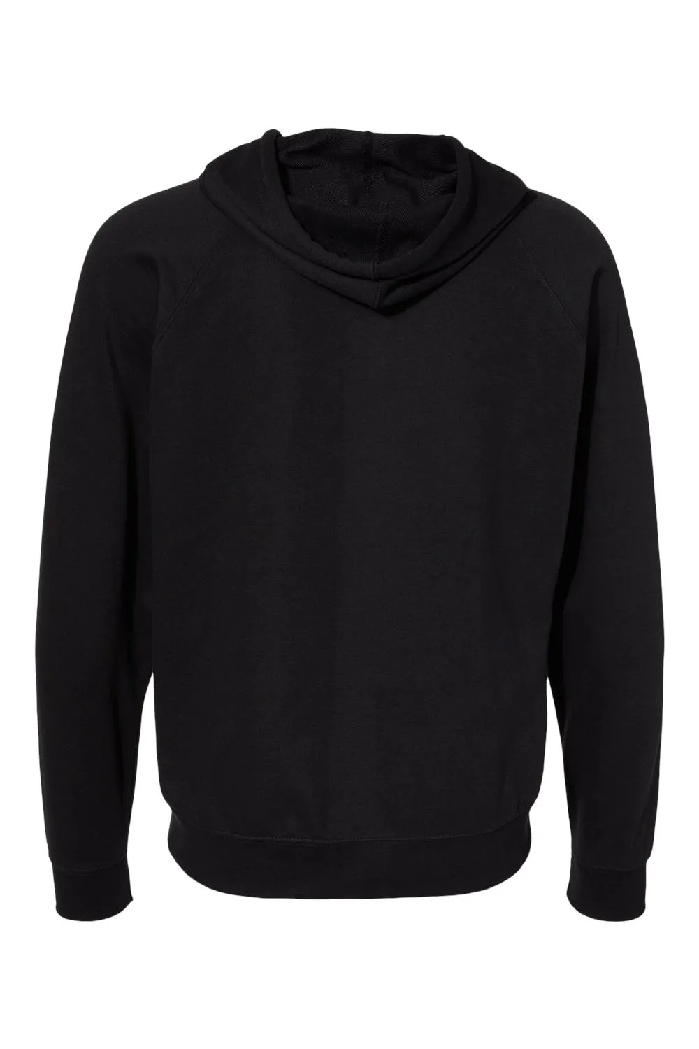 Independent Trading Company Mens Icon Loopback Terry Full Zip Hooded Sweatshirt Hoodie w/ Pockets - Black