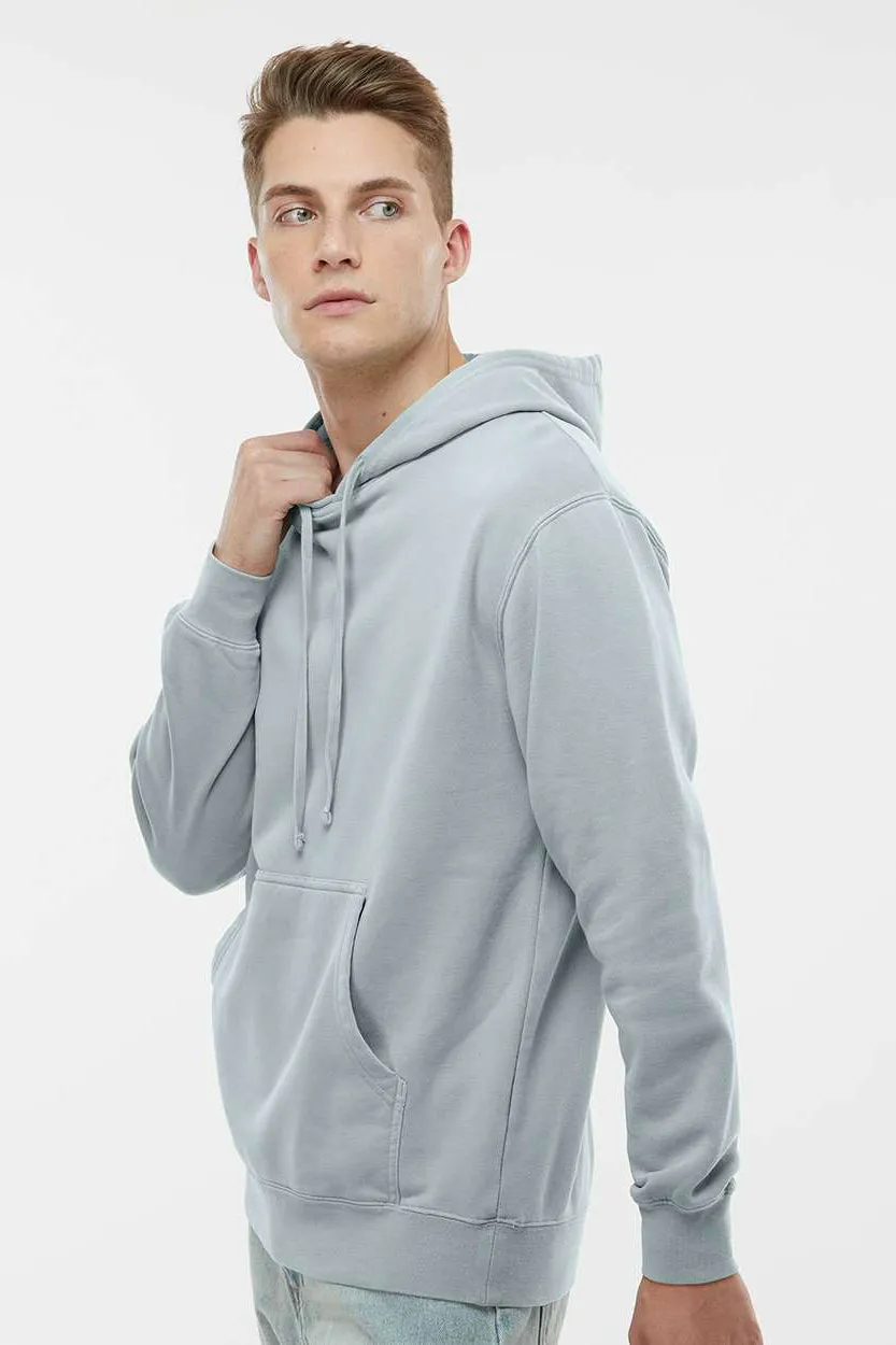 Independent Trading Company Mens Pigment Dyed Hooded Sweatshirt Hoodie w/ Pouch Pocket - Sage Green