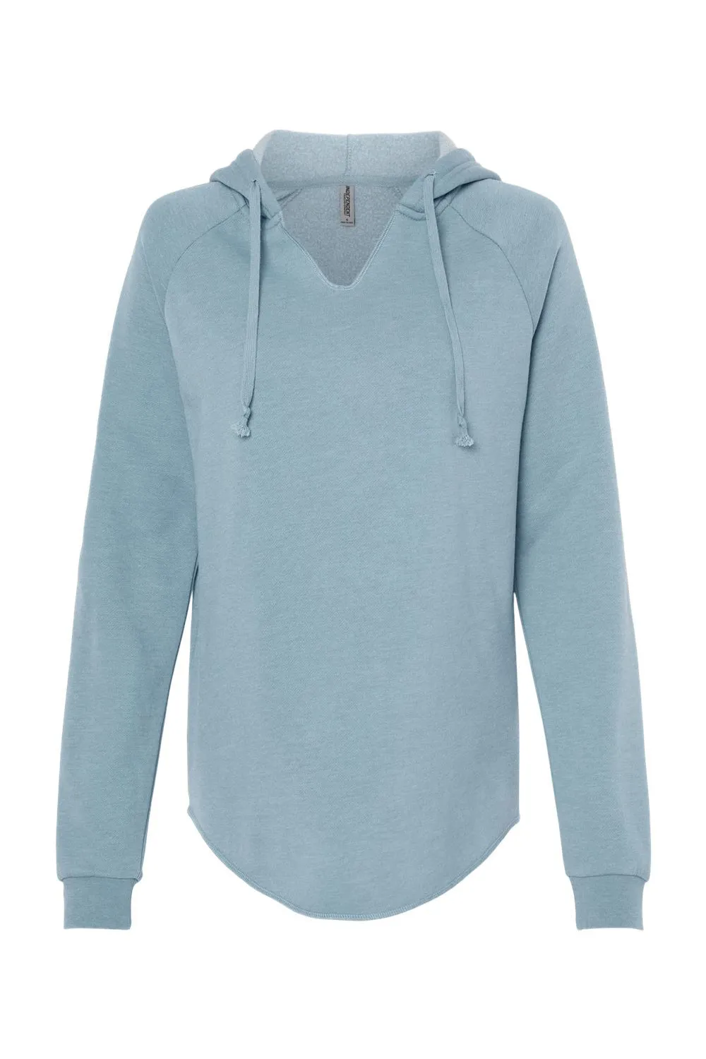 Independent Trading Company Womens California Wave Wash Hooded Sweatshirt Hoodie - Misty Blue