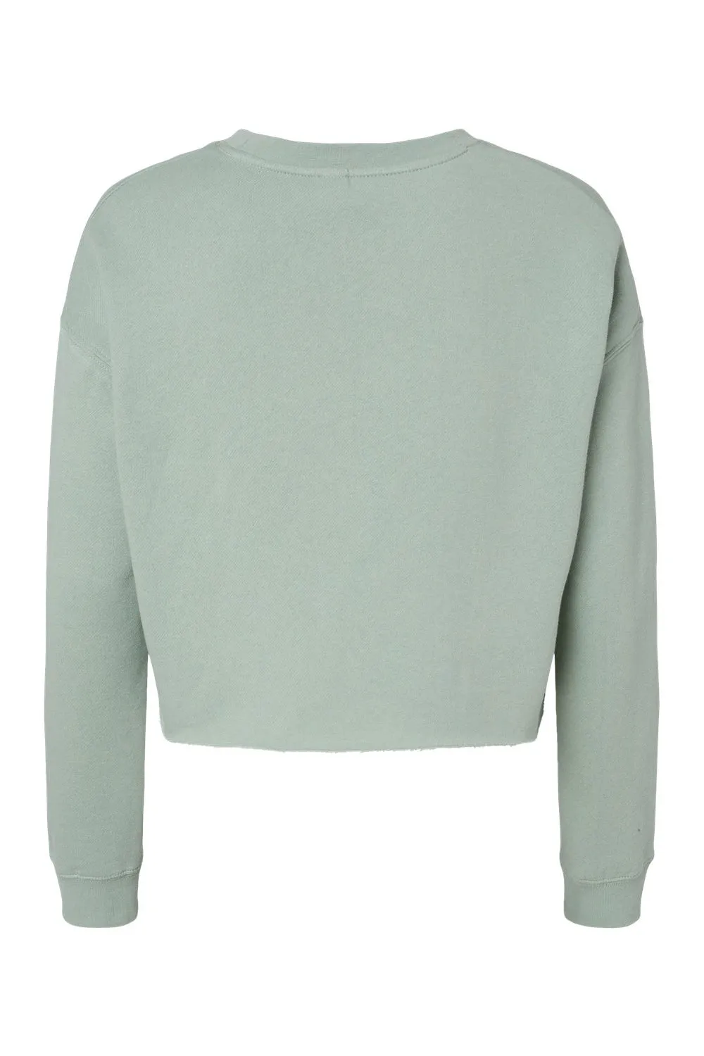 Independent Trading Company Womens Crop Crewneck Sweatshirt - Sage Green