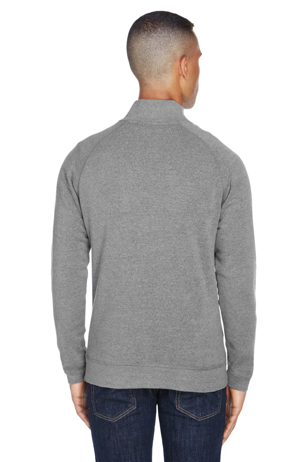 J America Mens Fleece 1/4 Zip Sweatshirt w/ Pockets - Smoke Grey