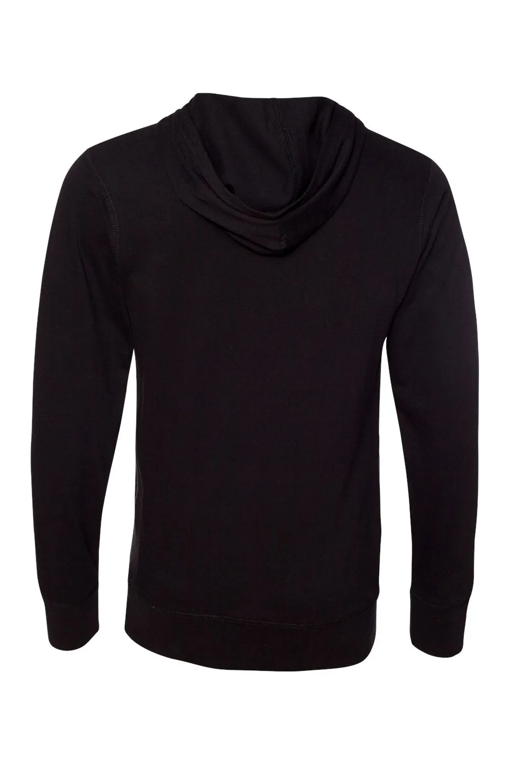 J America Mens Sport Lace Jersey Hooded Sweatshirt Hoodie w/ Pouch Pocket - Black