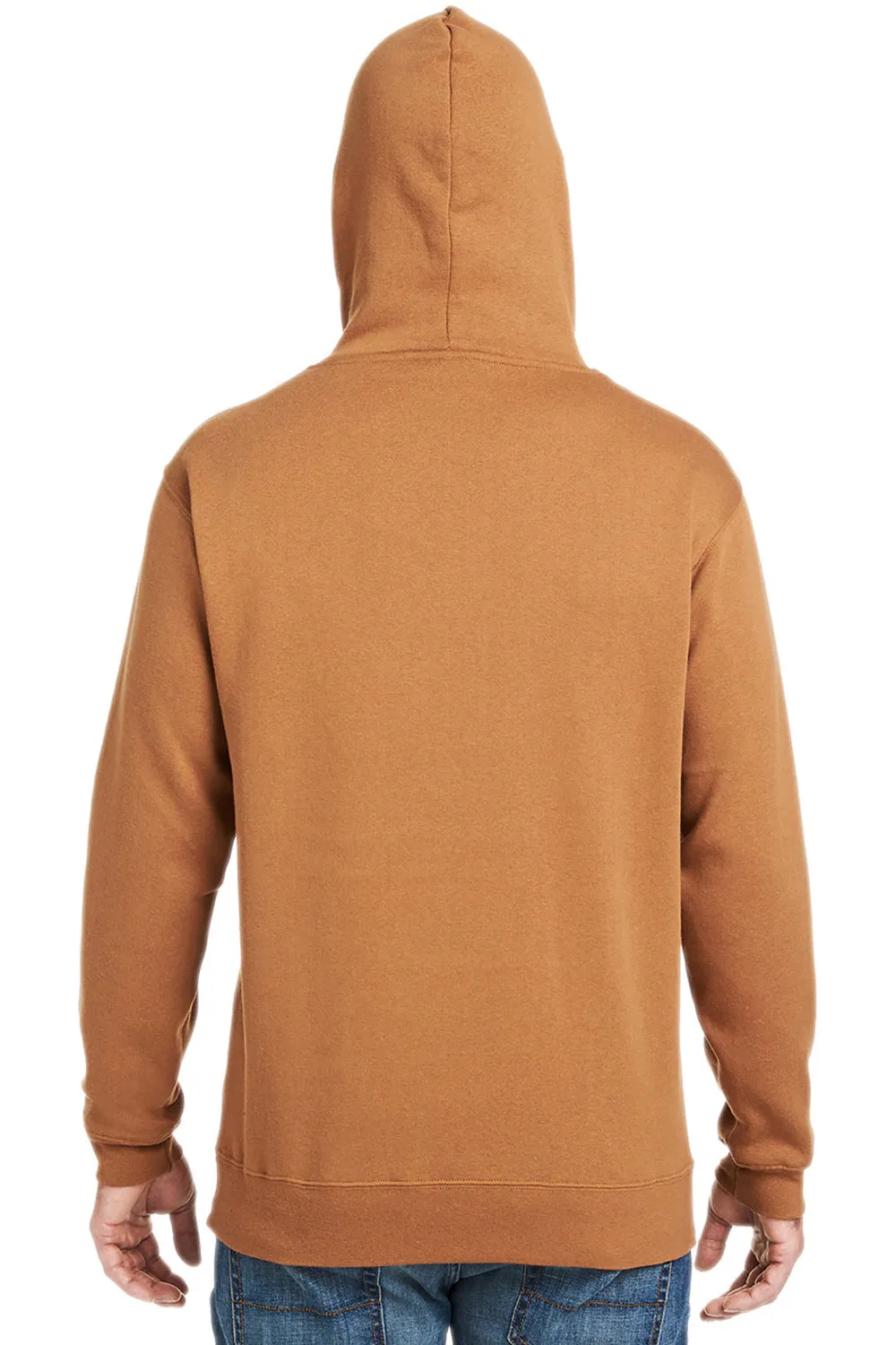 J America Mens Tailgate Fleece Hooded Sweatshirt Hoodie w/ Pouch Pocket - Copper