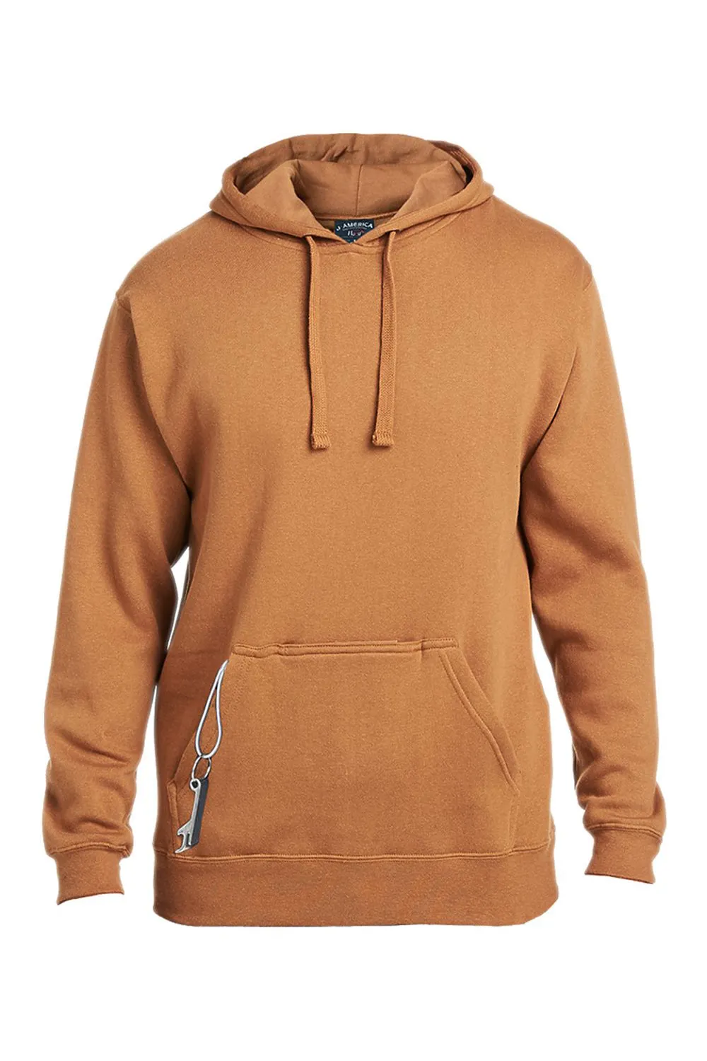 J America Mens Tailgate Fleece Hooded Sweatshirt Hoodie w/ Pouch Pocket - Copper