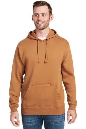 J America Mens Tailgate Fleece Hooded Sweatshirt Hoodie w/ Pouch Pocket - Copper