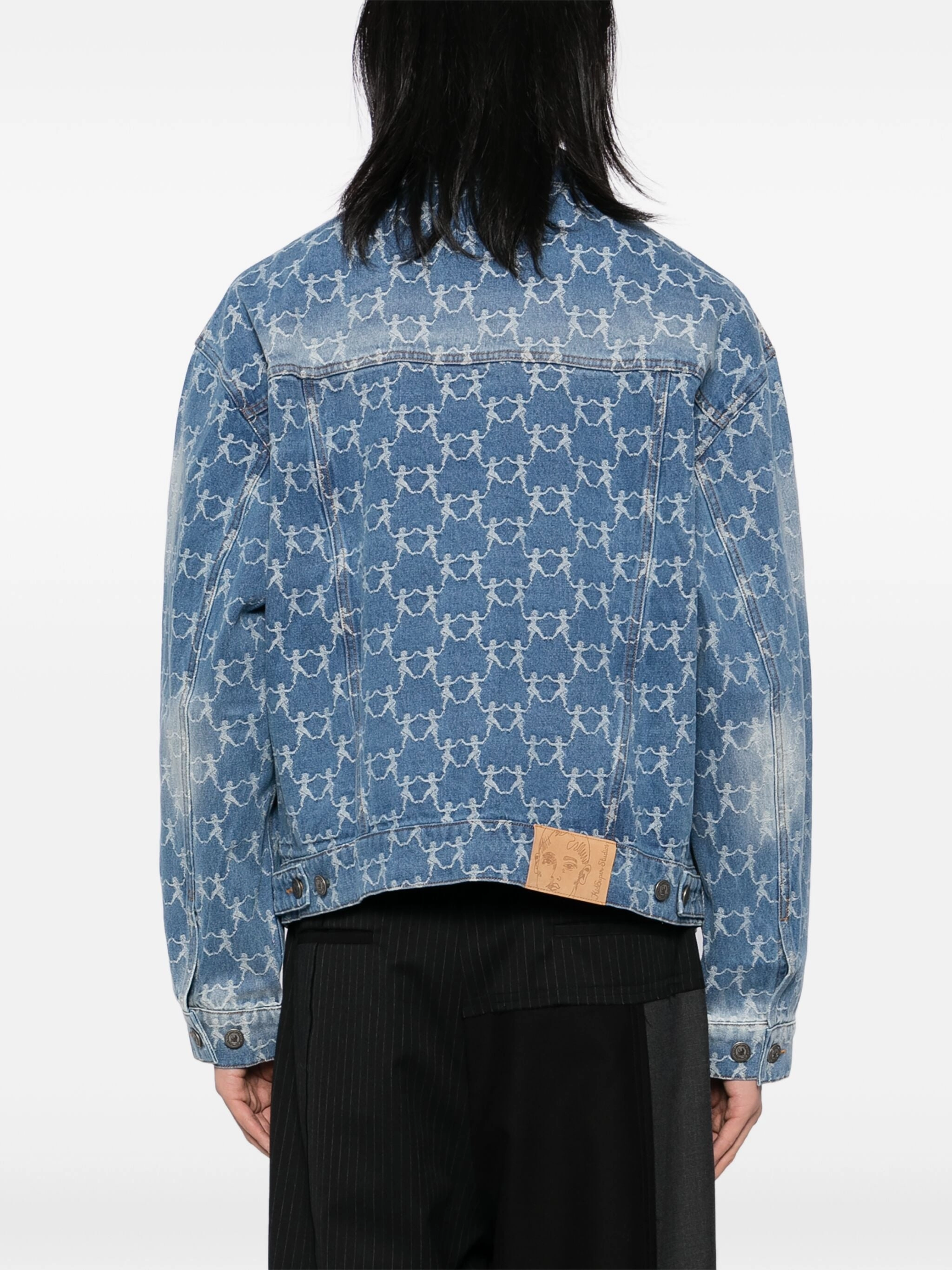 Jacquard-Pattern Denim Jacket