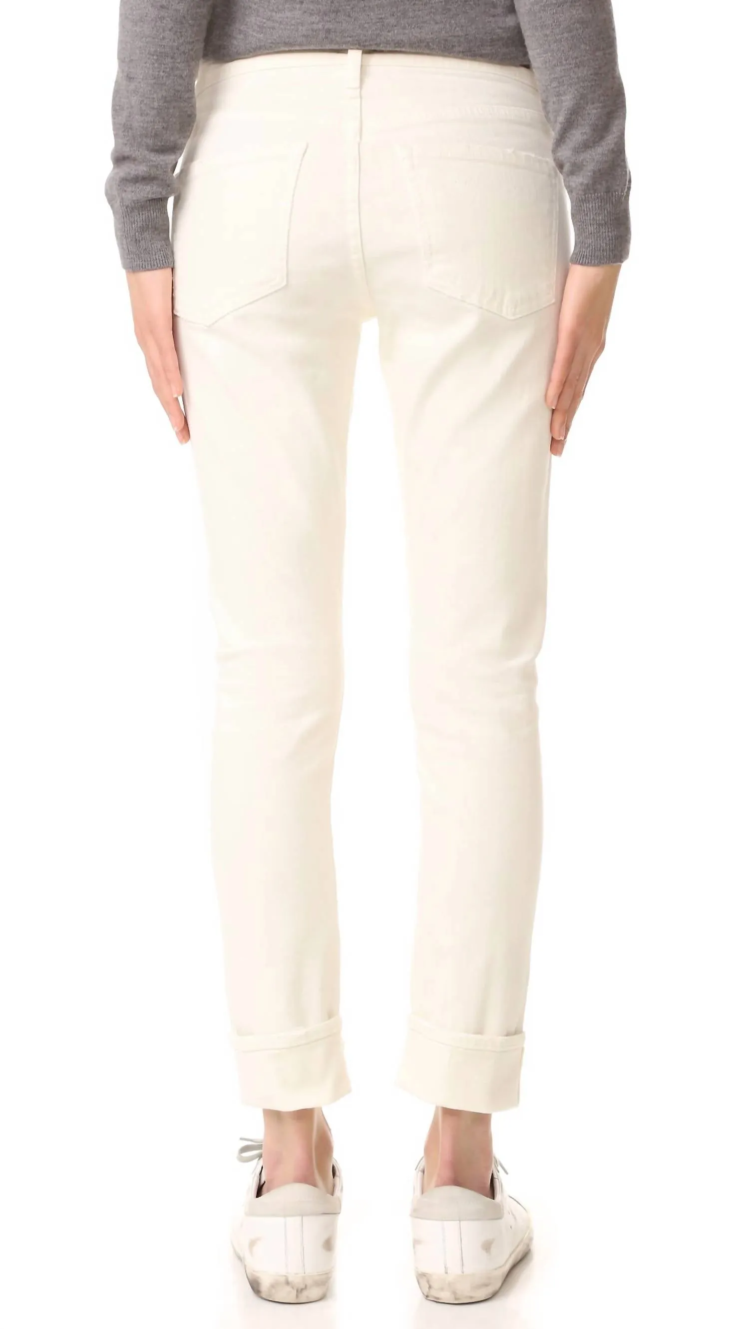 Jazmin Ankle Cuffed Slim Straight Jean In Natural