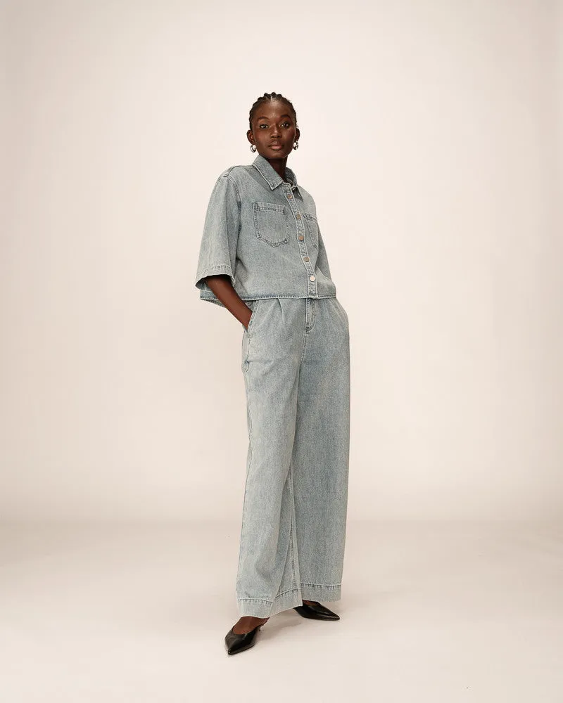 Jeans Pompon Sky-Blue