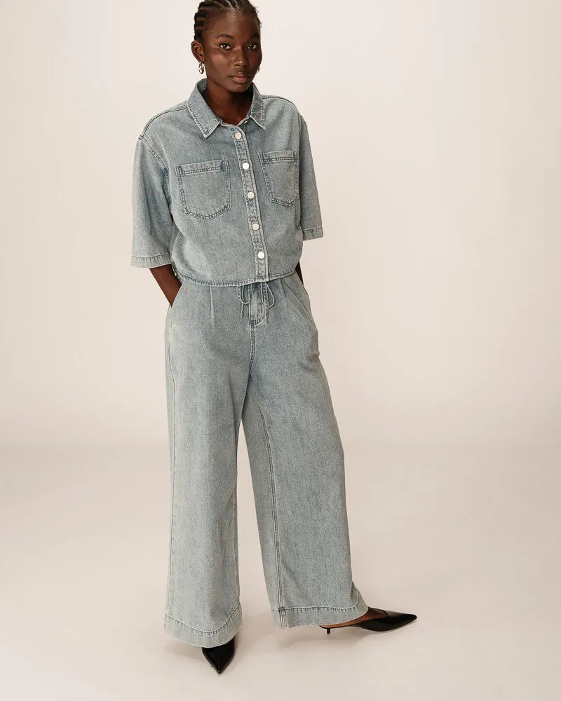 Jeans Pompon Sky-Blue
