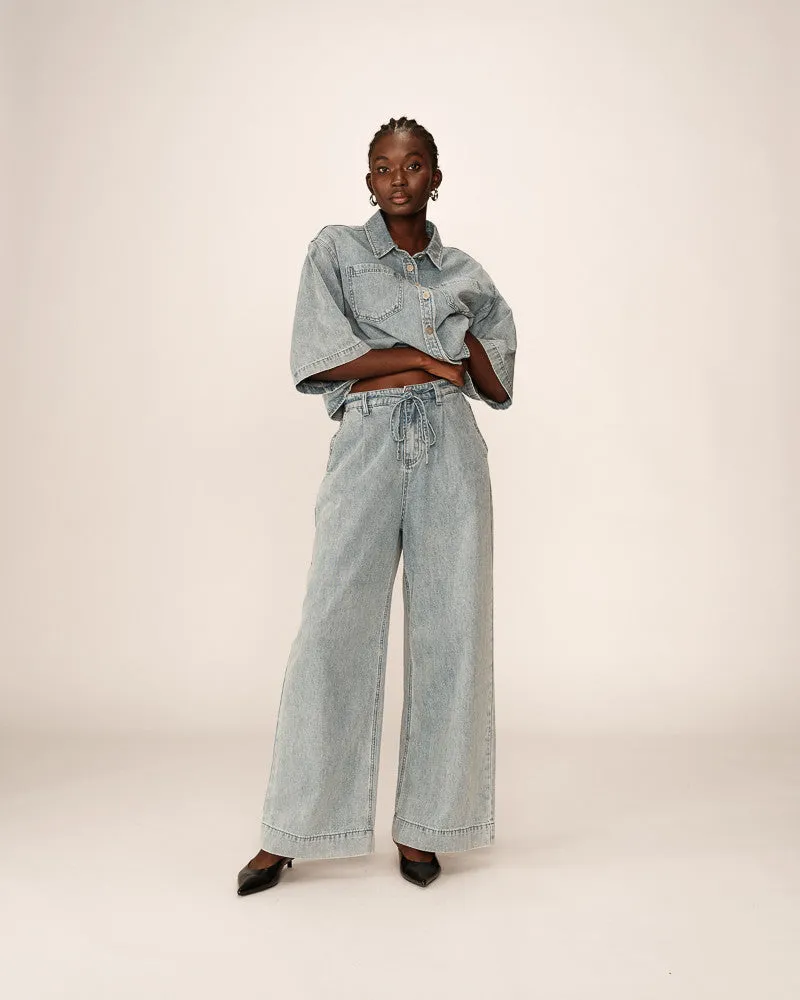 Jeans Pompon Sky-Blue