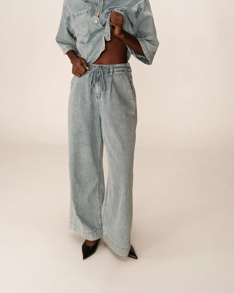 Jeans Pompon Sky-Blue