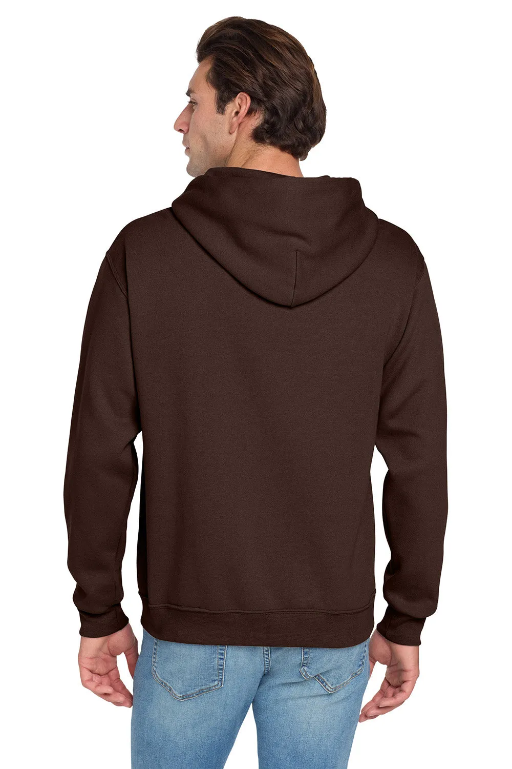 Jerzees Mens NuBlend Pill Resistant Fleece Hooded Sweatshirt Hoodie w/ Pouch Pocket - Chocolate Brown