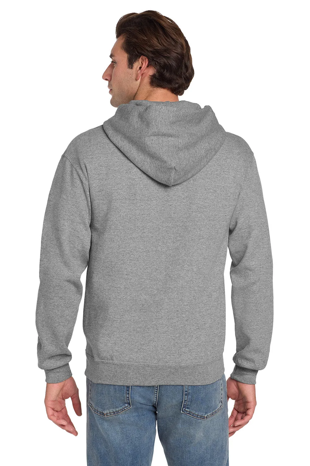 Jerzees Mens Super Sweats NuBlend Pill Resistant Fleece Hooded Sweatshirt Hoodie w/ Pouch Pocket - Oxford Grey