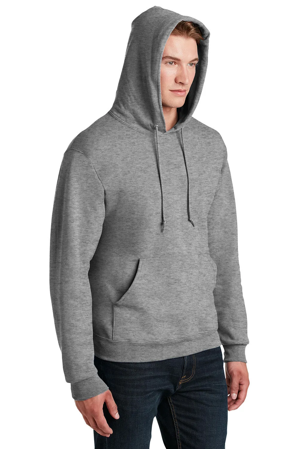 Jerzees Mens Super Sweats NuBlend Pill Resistant Fleece Hooded Sweatshirt Hoodie w/ Pouch Pocket - Oxford Grey