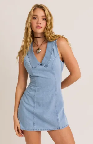Jordan Collared Sleeveless Denim Dress