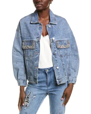 Joseph Ribkoff Crystal Embellished Denim Jacket