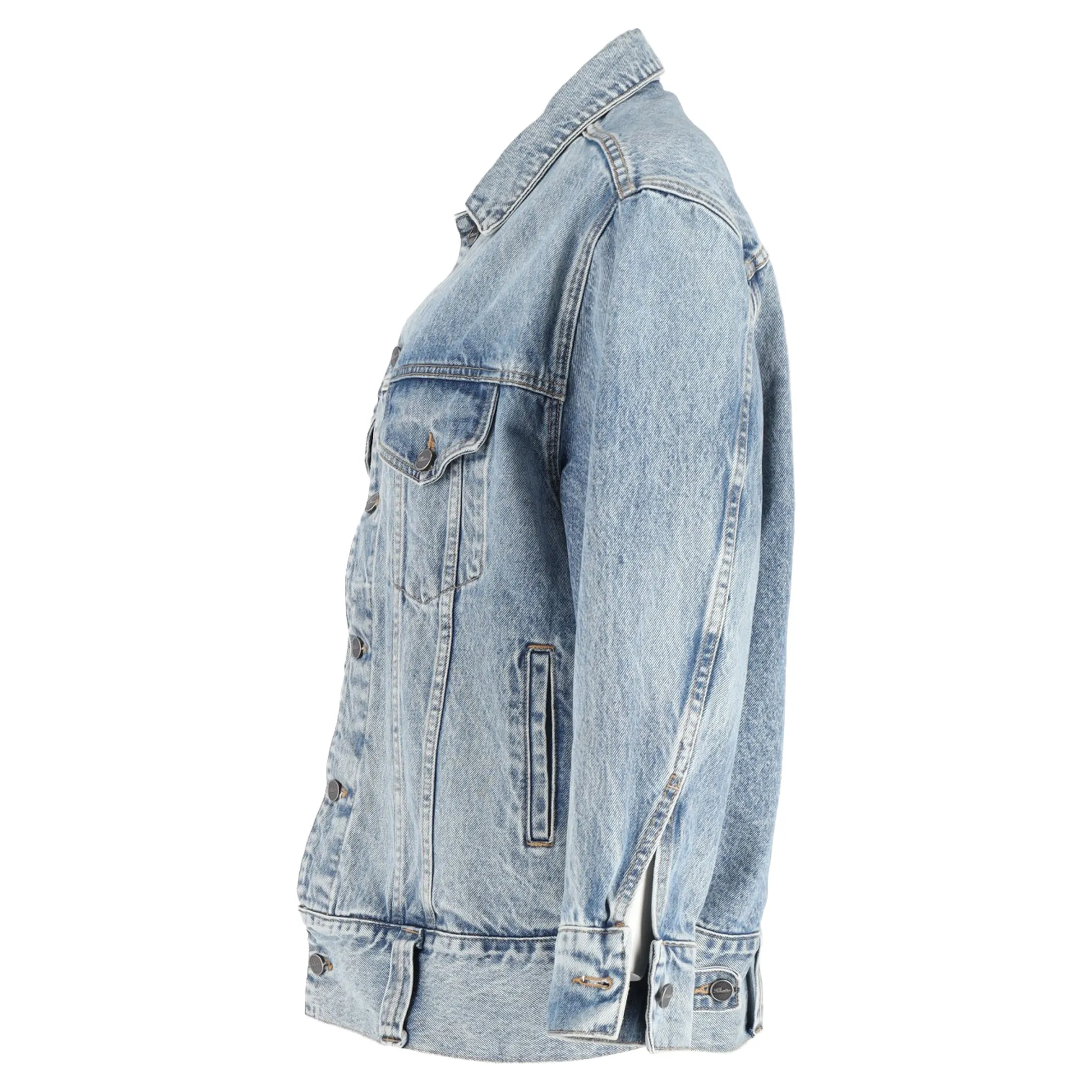 Khaite Grizzo Denim Jacket in Blue Cotton
