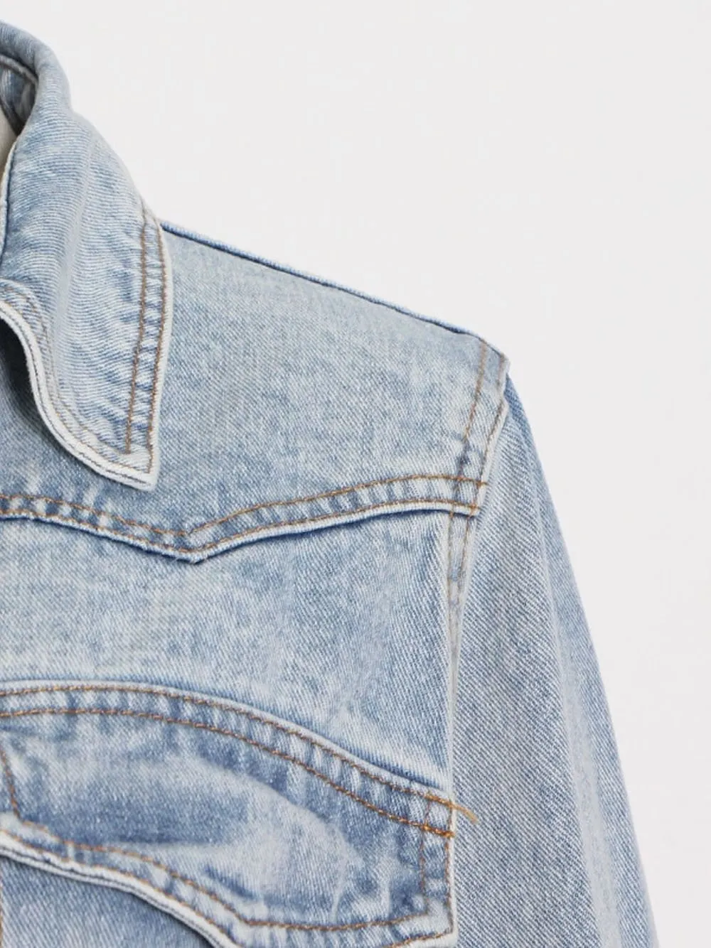 Lace Up Bowknot Denim Jacket