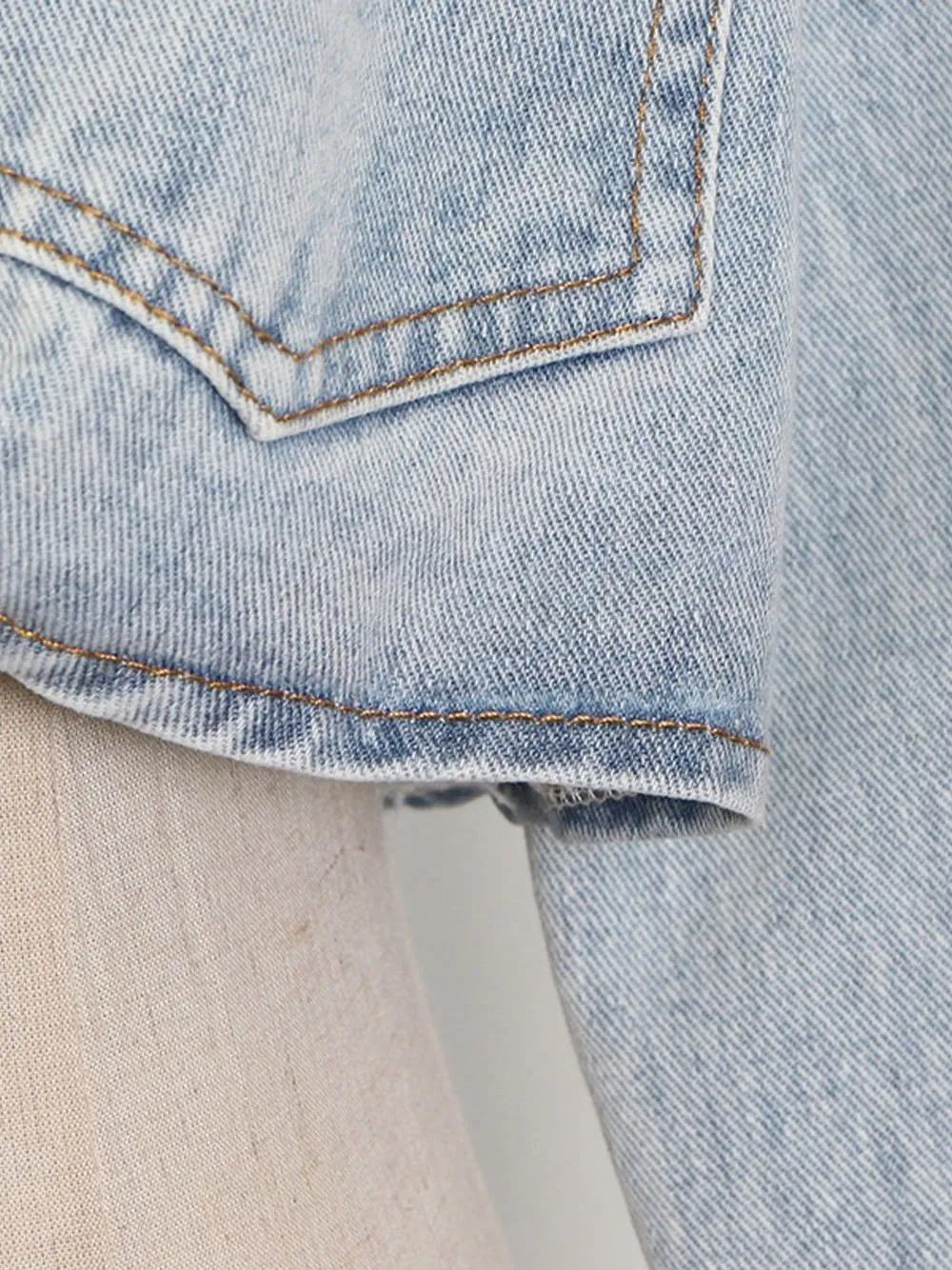 Lace Up Bowknot Denim Jacket