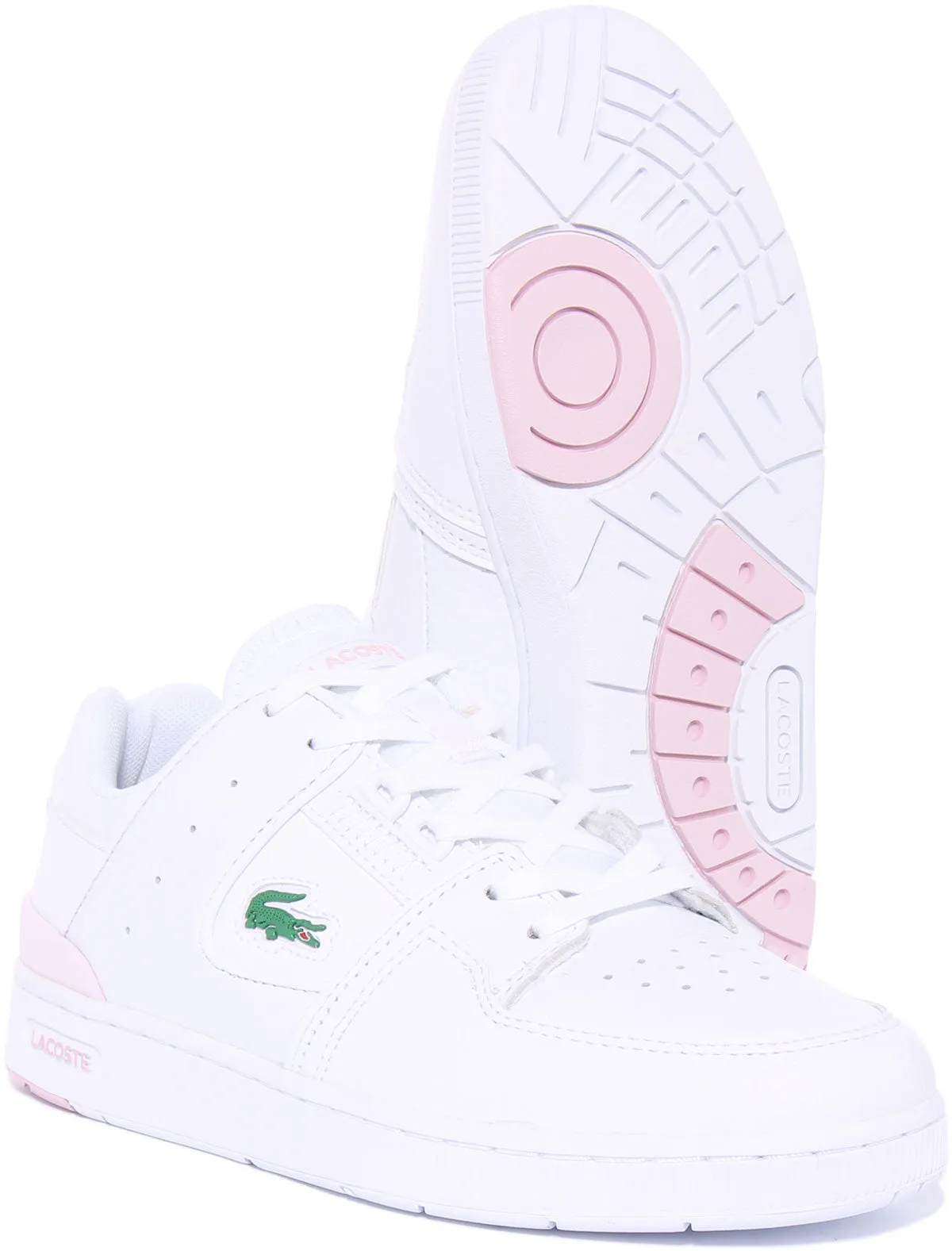 Lacoste Court Cage In White Pink For Women Shoes Lacoste