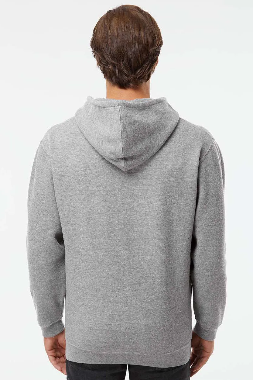 LAT Mens Elevated Fleece Basic Hooded Sweatshirt Hoodie w/ Pouch Pocket - Heather Granite Grey