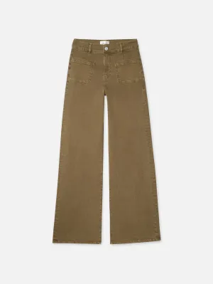 Le Slim Palazzo Bardot Pocket -- Khaki Green