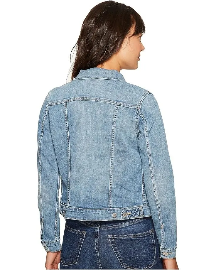 Levis Trucker Jacket Women's Large Blue Cotton Blend Denim Long Sleeve JDM216