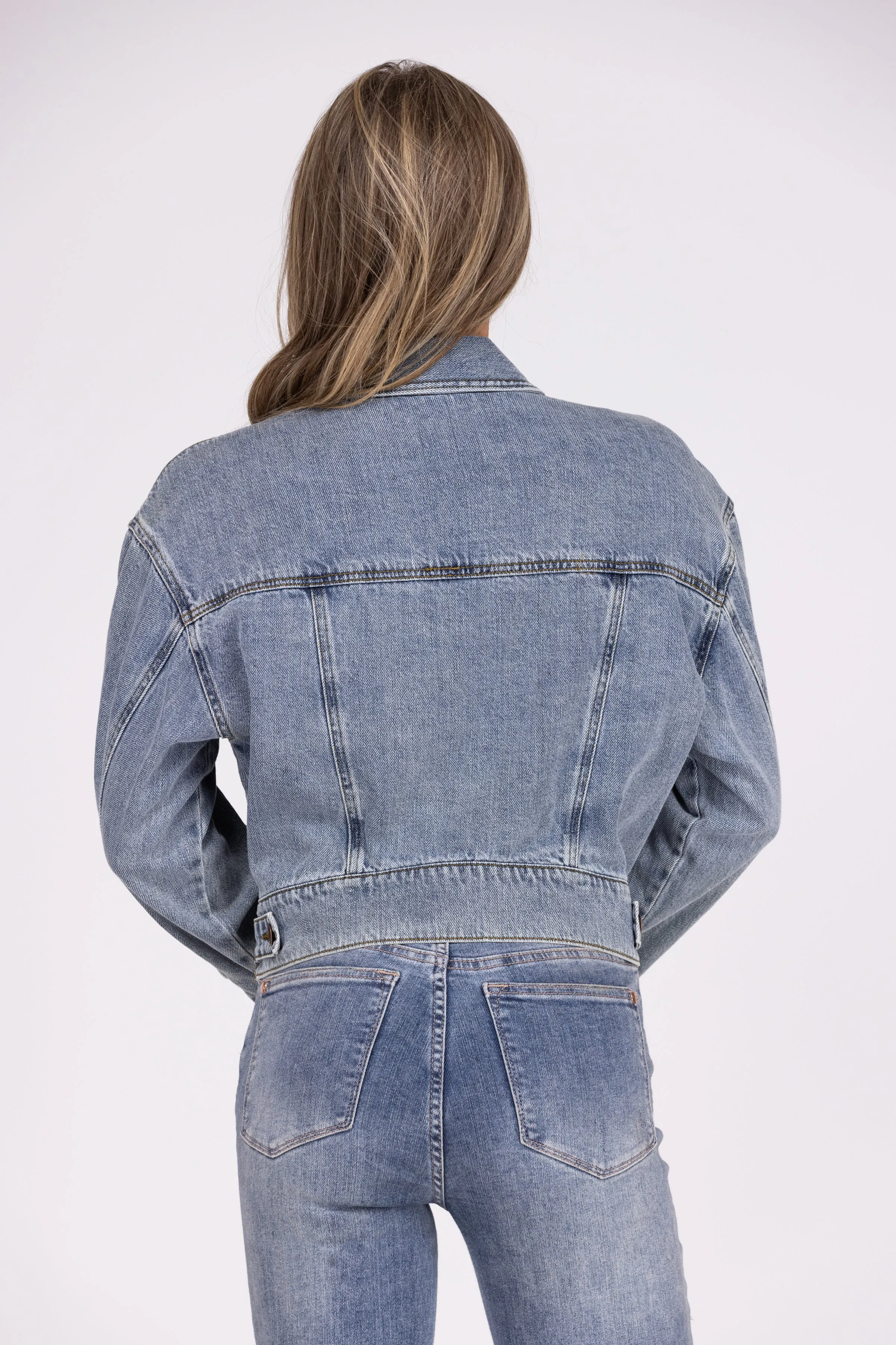 Look Out World Women's Classic Cropped Denim Jacket * Final Sale*