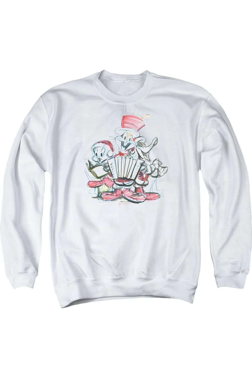 Looney Tunes Holiday Sketch Adult Crewneck Sweatshirt