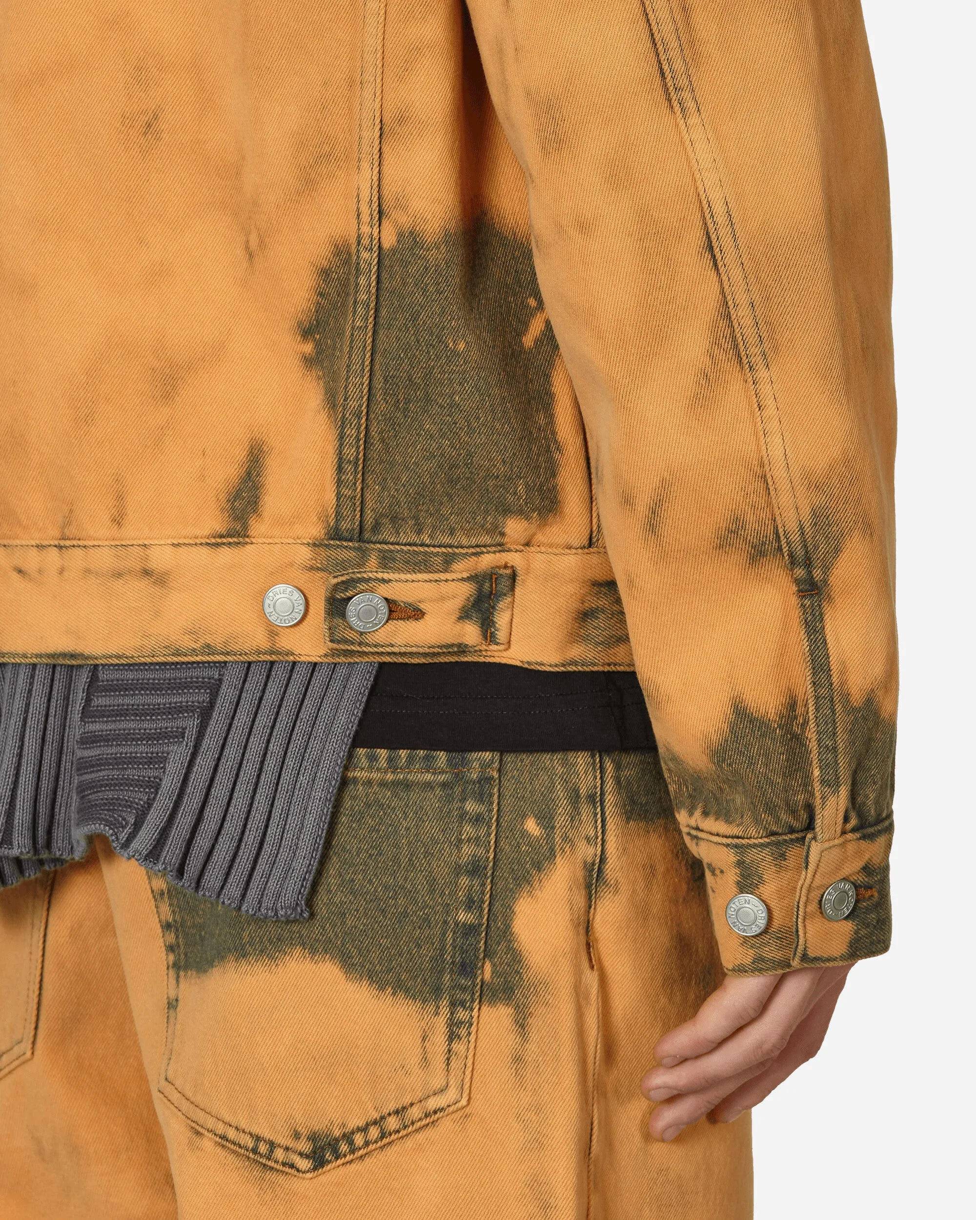 Loose Fit Tie-Dye Denim Jacket Light Rust
