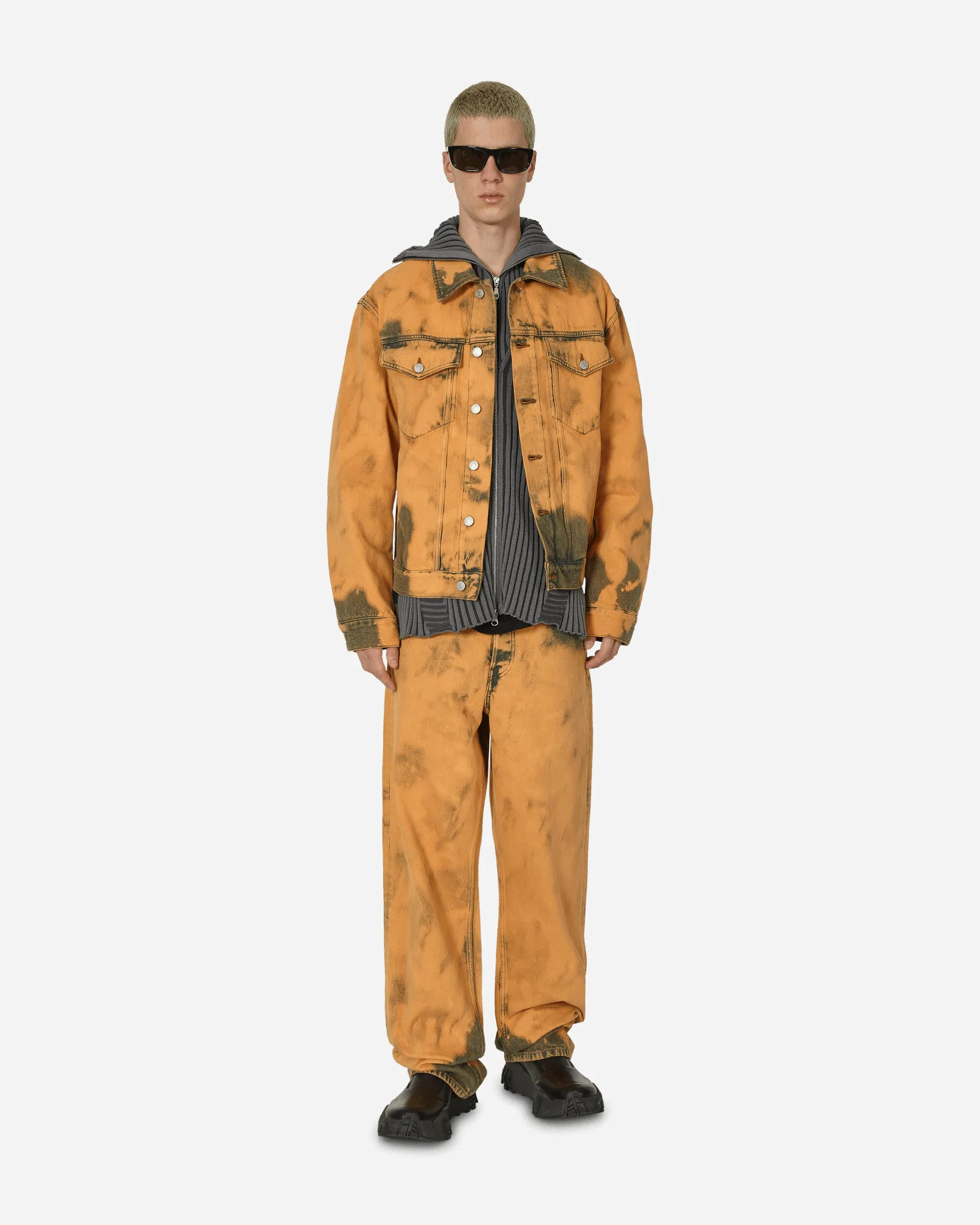 Loose Fit Tie-Dye Denim Jacket Light Rust