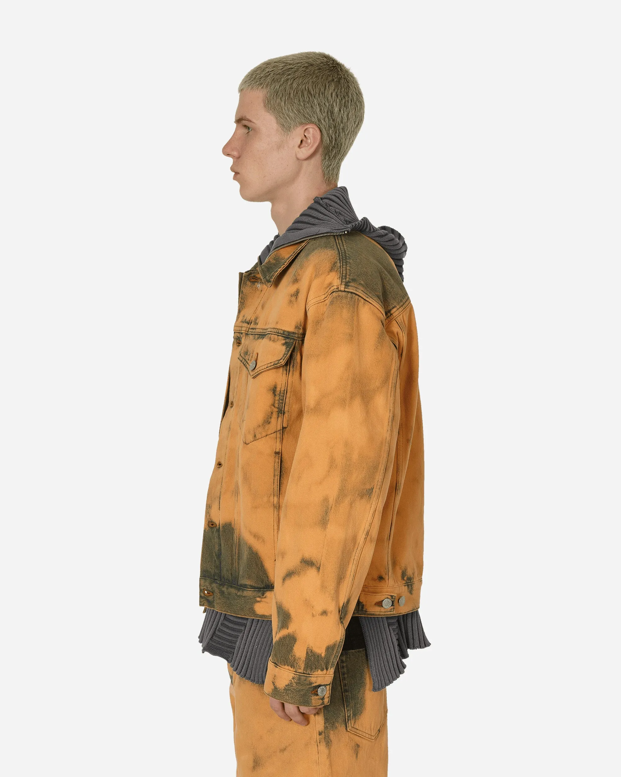 Loose Fit Tie-Dye Denim Jacket Light Rust