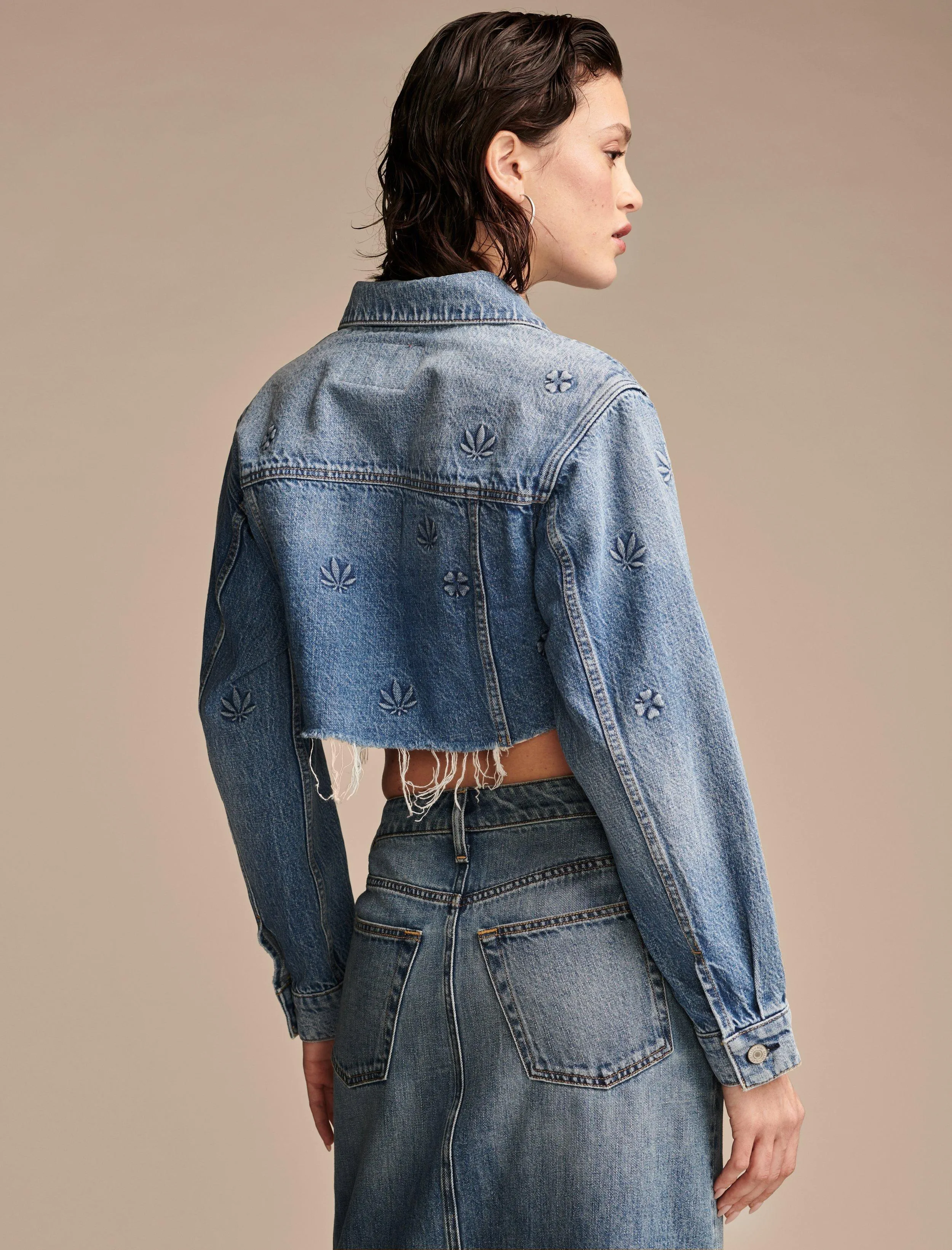 Lucky Brand Women's Highest Quality Denim Hemp Cropped Trucker